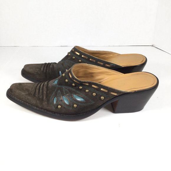 Cole Haan Western Studded Mule Brown Size 7.5 - Picture 6 of 10